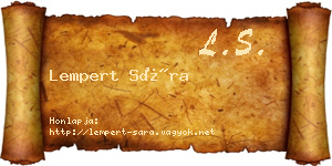 Lempert Sára névjegykártya